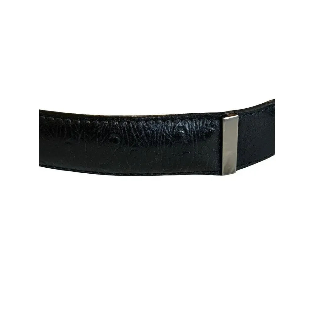 Vintage Verri Uomo Italian Leather Belt - Textured Ostrich-Effect